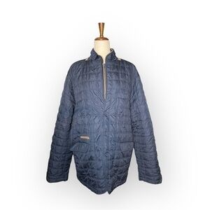 TailorByrd Navy Quilted Jacket w/ Elbow Patches | Removable Zip Dickey | XXL